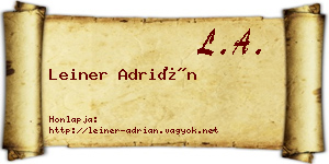 Leiner Adrián névjegykártya